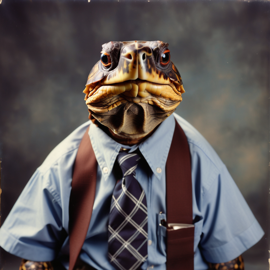 90s-yearbook-photo-of-box-turtle-turtletortoise-in-a-shirt-and-tie-full-body-studio-background-2ccba44a59c7492783ff655294645d82