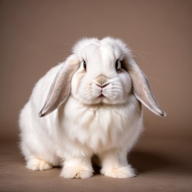 american fuzzy lop rabbit with a diffused background, capturing their natural beauty in a cute and elegant pose.