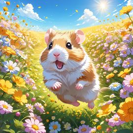 anime-artwork-dwarf-campbell-russian-hamster-vibrant-field-flowers-blue-skies-12f065316fd04d88bd76a783cceba0b6