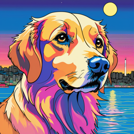 anime-artwork-of-golden-retriever-in-city-pop-style-retro-vaporwave-night-view-summer-beach-scene-dc92d98b3c944996b972d4e8585ab519