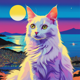 anime-artwork-of-turkish-angora-cat-in-city-pop-style-retro-vaporwave-night-view-summer-beach-scene-a11e235c628543b58e29bbb4ce4bdbe1