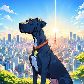 anime-great-dane-tokyo-sunny-cityscape-e7a87220306044bc81f5bcabd5c0d544