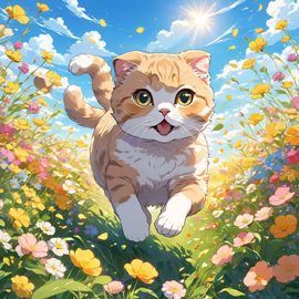 anime-scottish-fold-cat-running-vibrant-field-flowers-blue-skies-af337ede429a48d2b499cf8462eb2ec1