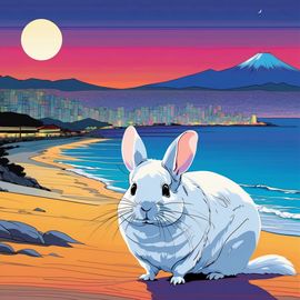 anime-white-chinchilla-city-pop-vaporwave-night-beach-d341ee06c61e4b7d84047ab1ab2ede84