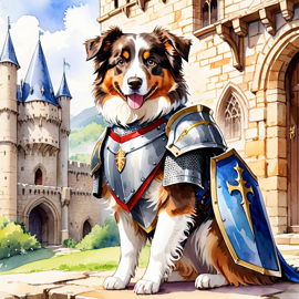 australian-shepherd-knight-castle-watercolor-cf8f722ef7fb466e92ac689ba3681e36