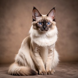 balinese cat with a diffused background, capturing their natural beauty in a cute and elegant pose.