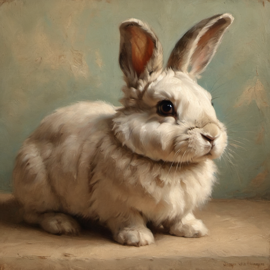 baroque oil painting of mini lop rabbit with soft lighting in diego velazquez style, elegant and sophisticated.