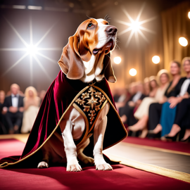 basset-hound-catwalk-velvet-cape-gold-majestic-95e7416e62294e7b9f5b743809446db8