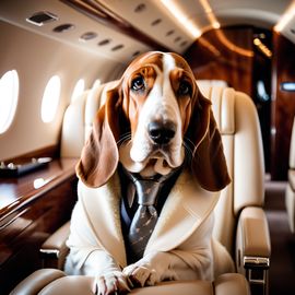 basset-hound-gulfstream-private-jet-elegant-clothing-posh-happy-a31e28236cc3407bbb464f3cdac4d0e2