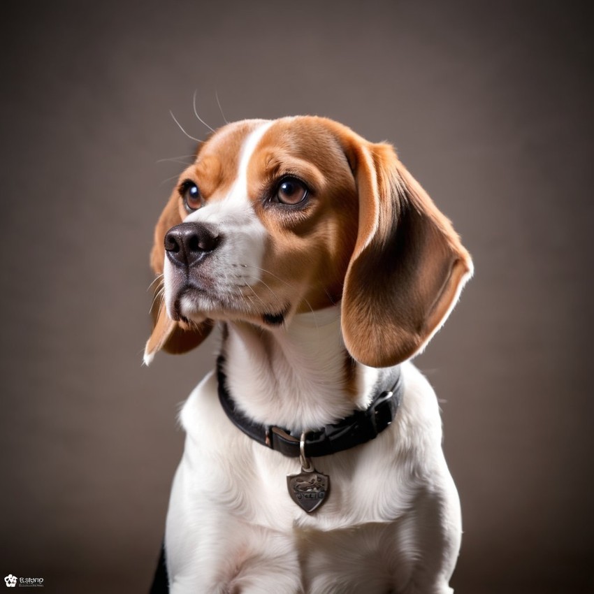 beagle with a diffused background, capturing their natural beauty in a cute and elegant pose.