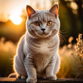 british-shorthair-cat-golden-hour-nature-moody-detailed-ef5e5c7b5b9146bba672af81ee1b2c9f