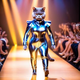 british-shorthair-cat-metallic-bodysuit-led-catwalk-8b566f89cf77416ab3939e91dac9e4f3