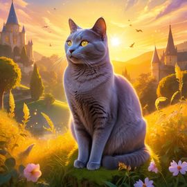 chartreux-cat-golden-hour-celestial-magical-dreamy-ad868a8eeb3249169422d10ba0a92e8b