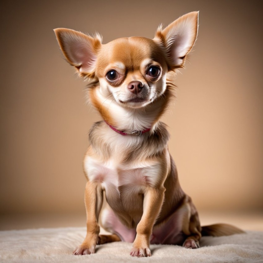 chihuahua with a diffused background, capturing their natural beauty in a cute and elegant pose.