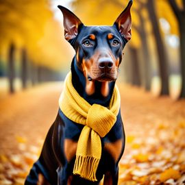 cinematic-autumn-scene-doberman-pinscher-yellow-scarf-96fda1fa728d4f69ad1636f0cb3d1c9b