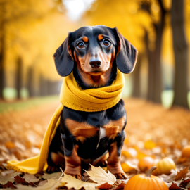 cinematic-dachshund-yellow-scarf-autumn-44067ee47ad14356a11c1520bdb0569e