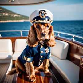 cocker-spaniel-captain-luxury-yacht-uniform-blue-sea-ec94e27ae29b42b086e45d7cd7f700c9