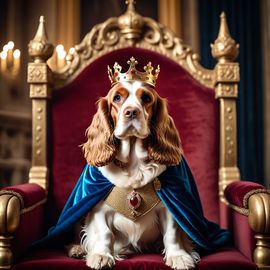 cocker-spaniel-magical-castle-crown-robe-throne-911e8d9e17cd41059df4921da99bce5f