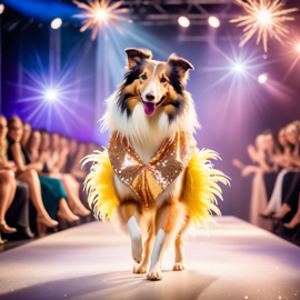 collie-fashion-show-catwalk-sequin-dress-feather-boa-b03bc2be416f4d0aaf350021bb3c2666