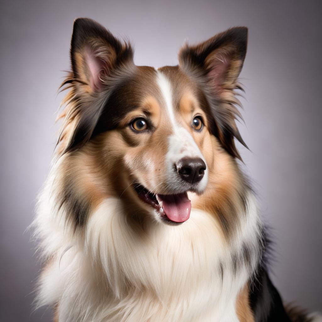 collie with a diffused background, capturing their natural beauty in a cute and elegant pose.