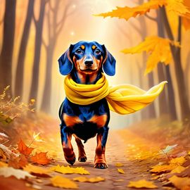 dachshund-yellow-scarf-ethereal-magical-4e436f778ad849f2b48dcbbb65b197ff