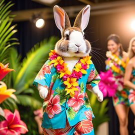 dutch-rabbit-vibrant-hawaiian-shirt-floral-lei-catwalk-496988e83b594b56b3ef7892fa89c697