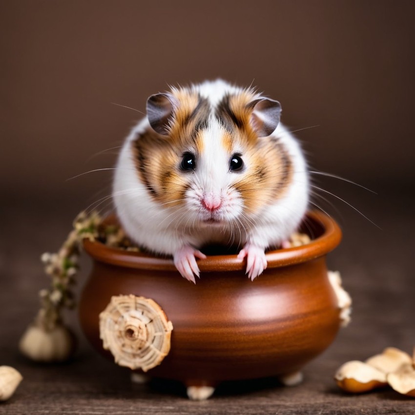 dwarf campbell russian hamster with a diffused background, capturing their natural beauty in a cute and elegant pose.