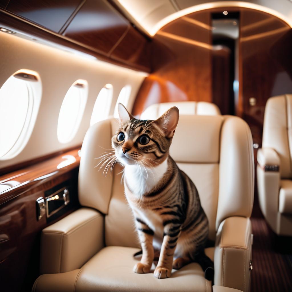 tetra fish in a gulfstream private jet, dressed in elegant clothing, capturing a posh and happy moment.