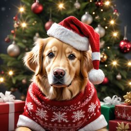 golden-retriever-christmas-sweater-santa-hat-festive-0ddbe20d5b174e559b9dee7f8dbd82c4