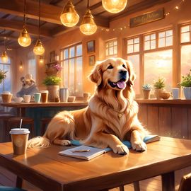 golden-retriever-cozy-coffee-shop-ethereal-magical-866febe4b28f451ab6fb8e69cf07712d