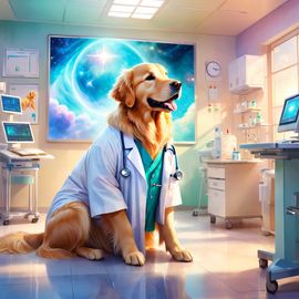 golden-retriever-doctor-magical-hospital-ethereal-dreamy-celestial-3de543c1c5bb4e51aaba90a8074dade9