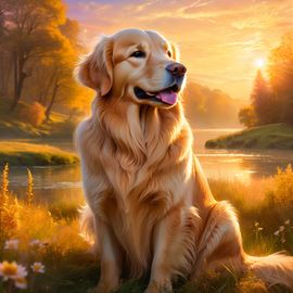 golden-retriever-golden-hour-celestial-magical-dreamy-d7ef73d0e9c34d5994b4b522bab51d44