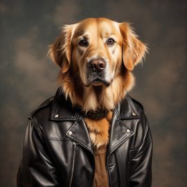 golden-retriever-leather-jacket-vintage-background-33f1466c0ab743679b3f57e1c354ea14