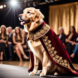 golden-retriever-velvet-cape-fashion-show-7b32b7a35bf542b2ab1051cc0dc7ccfe