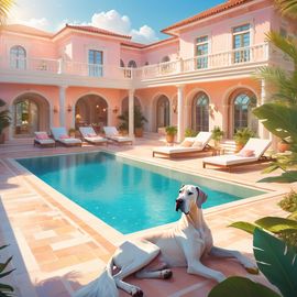 great-dane-suntanning-luxurious-villa-pool-posh-magical-84274a8951934e91a2e468694f85b498