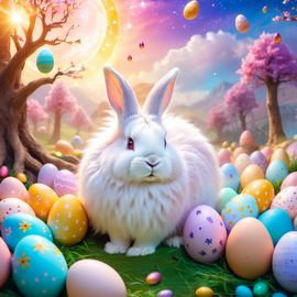 lionhead-rabbit-magical-easter-setting-colorful-eggs-ethereal-dreamy-36cce7f1fd2746bebff626145b3e7dcf