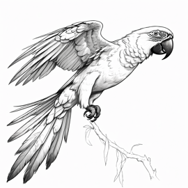 macaw-pencil-sketch-black-white-lineart-5c591eb377204fcba8409dd9d44e5321