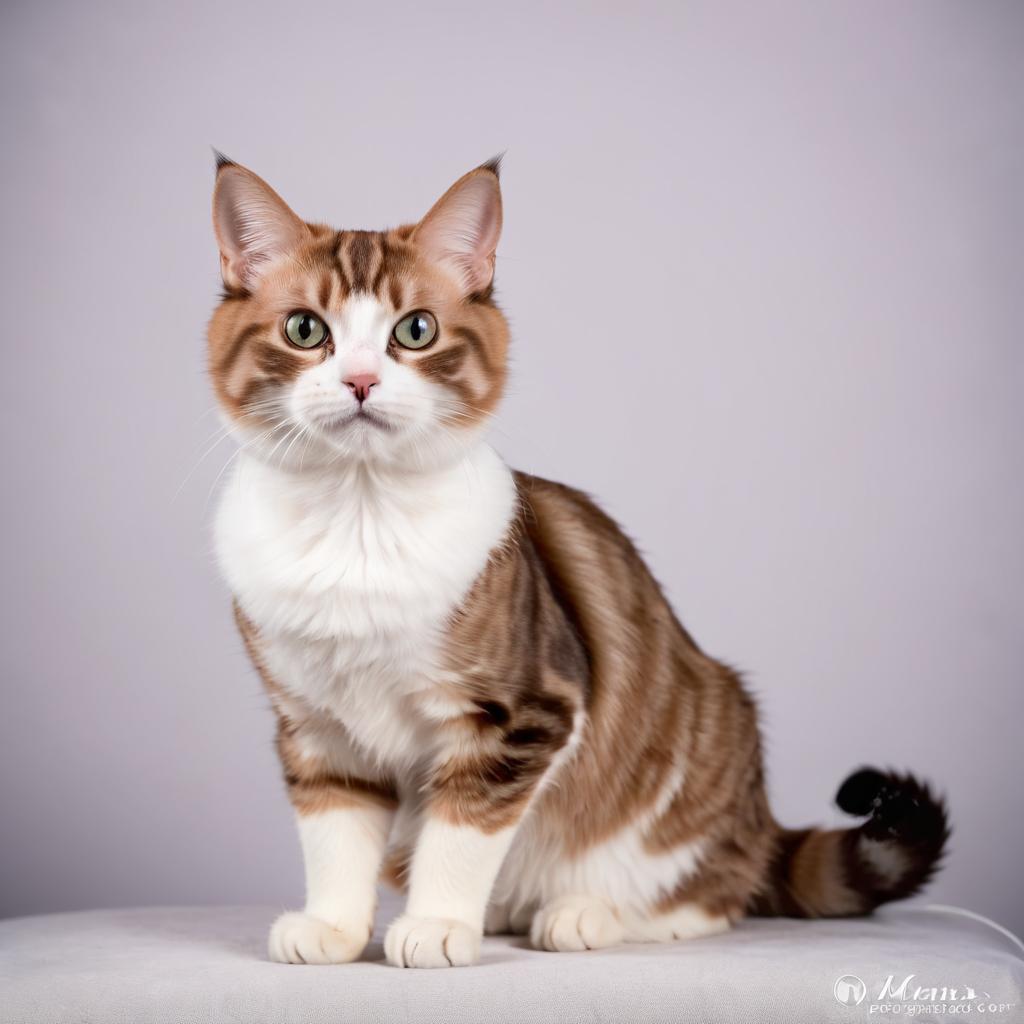 manx cat with a diffused background, capturing their natural beauty in a cute and elegant pose.