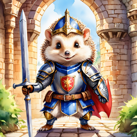 medieval-knight-hedgehog-watercolor-castle-9c6c1a1af7ef4f3eb37ef7a628f76c73