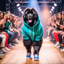 newfoundland-strutting-fashion-show-catwalk-trendy-streetwear-hoodie-sneakers-5ec3977e92c34c0096b1e8a92eaa8529