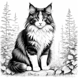 norwegian-forest-cat-pencil-sketch-line-art-6635ff8cc70c48f6bbf043e49950624c