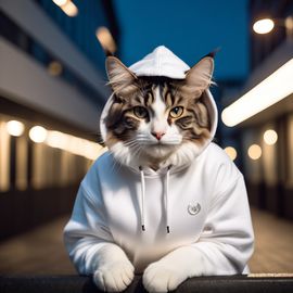 norwegian-forest-cat-white-hoodie-urban-setting-cute-stylish-cd6b53c459fd4695bc679447217ee811