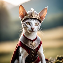 oriental shorthair cat as a viking, wearing traditional armor and helmet, set in a detailed viking environment.