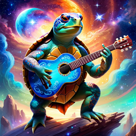 painted-turtle-musician-ethereal-fantasy-guitar-magical-6a2507d473184b10983ed36bc79abf68