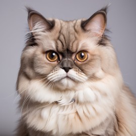 professional headshot of persian cat for a cv or linkedin, studio photo with diffused background.