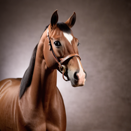 quarter horse horse with a diffused background, capturing their natural beauty in a cute and elegant pose.