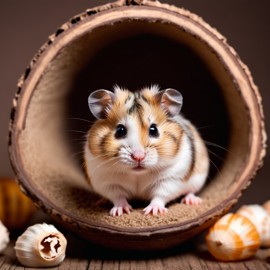 roborovski dwarf hamster with a diffused background, capturing their natural beauty in a cute and elegant pose.