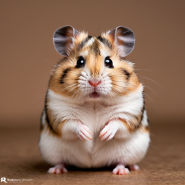 professional headshot of roborovski dwarf hamster for a cv or linkedin, studio photo with diffused background.