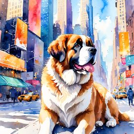 saint-bernard-new-york-vibrant-watercolor-illustration-detailed-happy-96a1ee770c3c4e229cf06f4f35aad40a