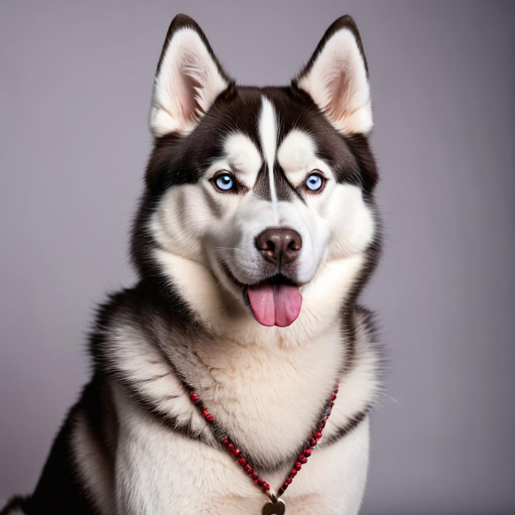 siberian husky with a diffused background, capturing their natural beauty in a cute and elegant pose.